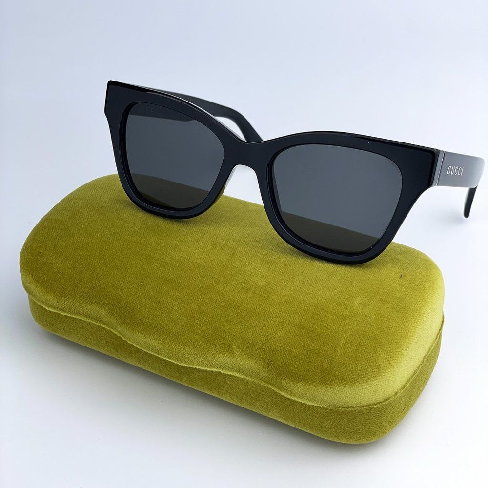 NEW Gucci GG1133S 001 Shiny Black Dark Gray Cat Eye Women Sunglasses